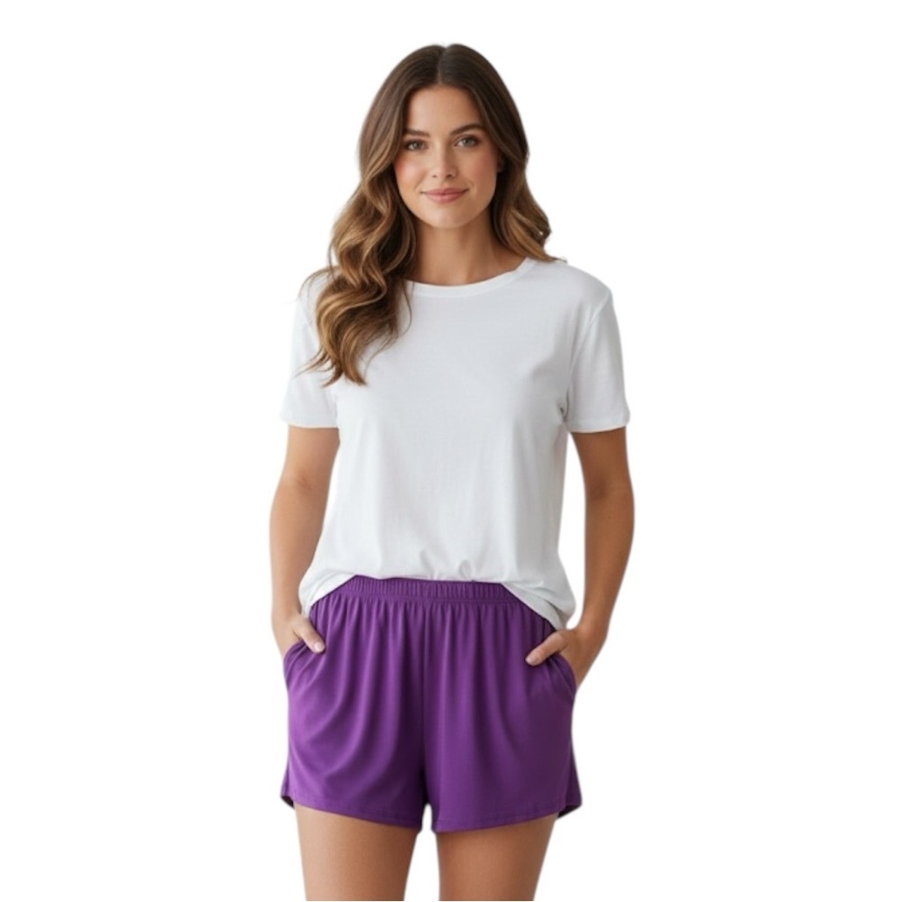 Rhonda Shear Size S Purple Sleep Shorts